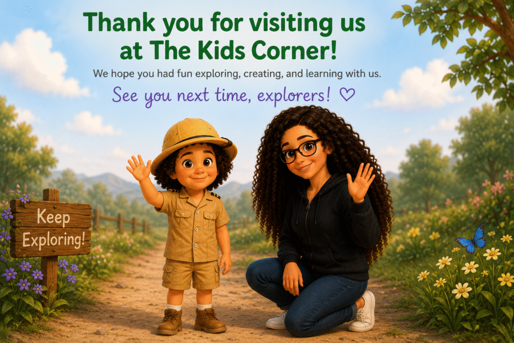 Nathias and Izzy waving goodbye at The Kids Corner