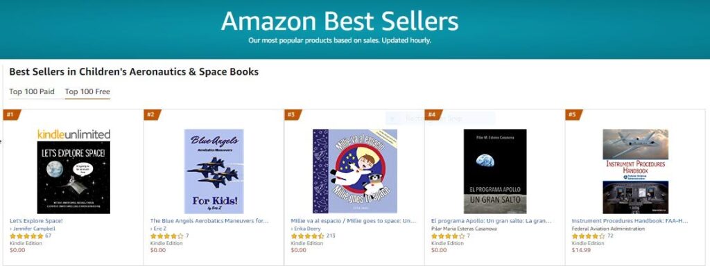 Let’s Explore Space reaching #1 on an Amazon Best Sellers list