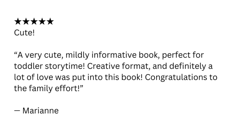 Amazon customer review of Let’s Explore Space by Jennifer Campbell